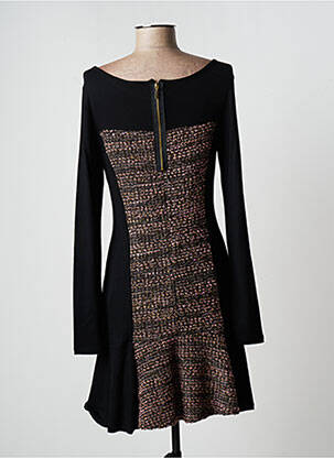 Robe mi-longue manches longues manches longues noir FLY GIRL femme
