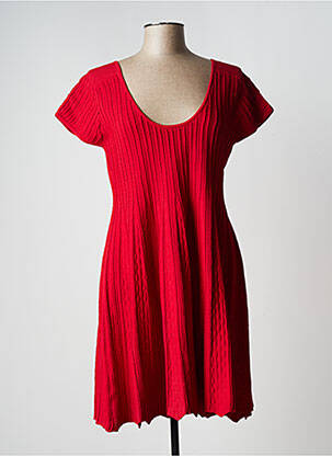 Robe mi-longue coupe évasée manches courtes rouge ZAPA femme