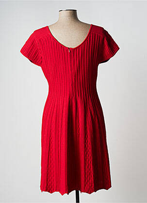 Robe mi-longue fermeture zippée au dos manches courtes rouge ZAPA femme