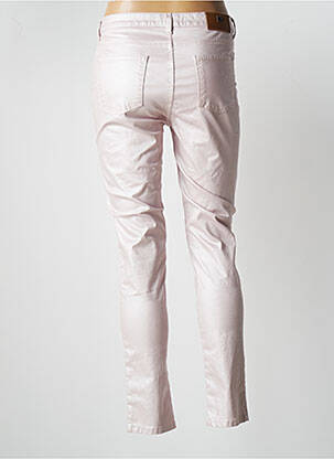 Pantalon slim tissage enduit taille normale rose MENSI COLLEZIONE femme