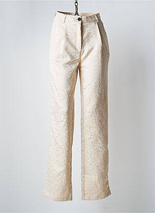 Pantalon droit stretch taille haute beige LOAVIES femme
