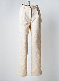 Pantalon droit stretch taille haute beige LOAVIES femme