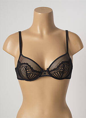 Soutien-gorge tissage dentelle haut soutien-gorge emboitant noir IMPLICITE femme