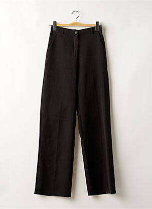 Pantalon droit tissage popeline taille normale noir ZOHOHA femme