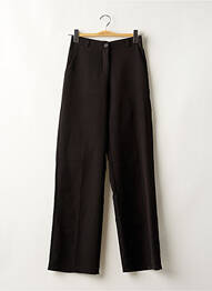 Pantalon droit tissage popeline taille normale noir ZOHOHA femme