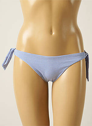 Bas de maillot de bain tissage texturé bikini bleu OYSHO femme