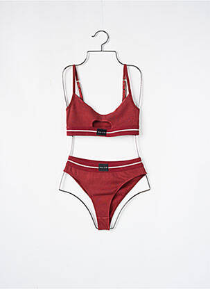 Ensemble lingerie bretelles élastiquées ajustables rouge HOUSE OF SILK femme