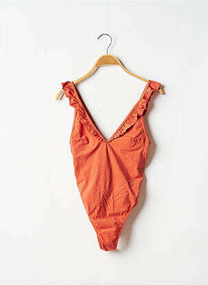 Maillot de bain 1 pièce stretch haut triangles orange MONOPRIX femme