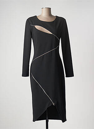 Robe mi-longue manches longues manches longues noir RINASCIMENTO femme