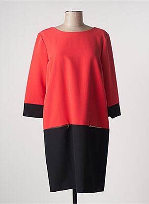 Robe mi-longue manches 3/4 manches 3/4 rouge ELEONORA AMADEI femme