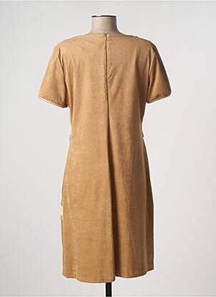 Robe mi-longue manches courtes manches courtes beige RINASCIMENTO femme