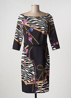 Robe mi-longue manches 3/4 manches 3/4 noir RINASCIMENTO femme