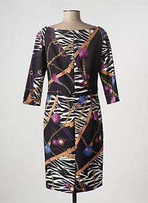Robe mi-longue manches 3/4 manches 3/4 noir RINASCIMENTO femme