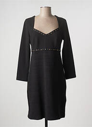 Robe mi-longue manches longues manches longues noir JUS D'ORANGE femme