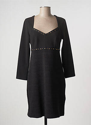 Robe mi-longue manches longues manches longues noir JUS D'ORANGE femme