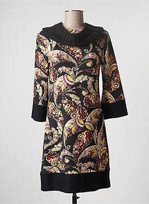 Robe mi-longue manches 3/4 manches 3/4 noir ELEONORA AMADEI femme