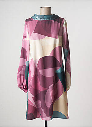 Robe mi-longue coupe fluide manches longues violet EDAS femme