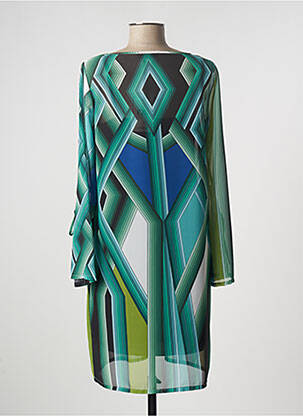 Robe mi-longue coupe fluide manches 3/4 vert ELEONORA AMADEI femme