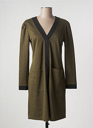 Robe mi-longue manches longues manches longues vert ELEONORA AMADEI femme