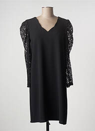 Robe mi-longue manches longues manches longues noir CHARMING GIRL femme