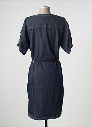 Robe mi-longue manches courtes manches courtes bleu EVA KAYAN femme