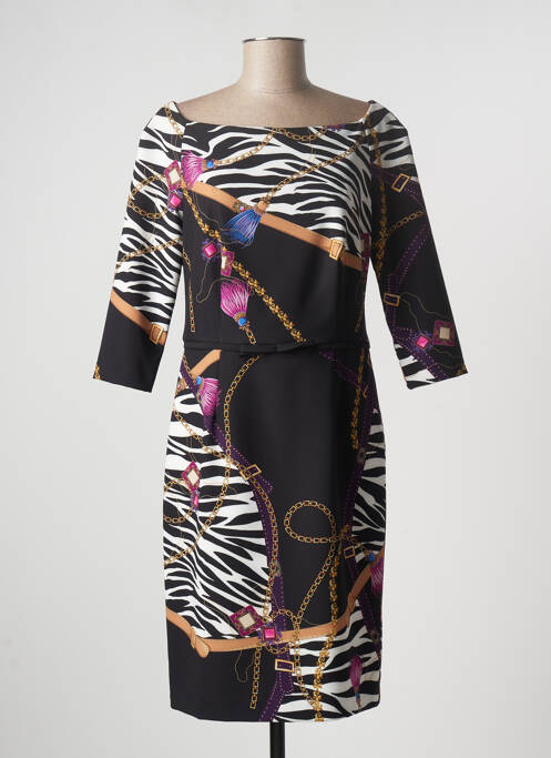 Robe mi-longue manches 3/4 manches 3/4 noir RINASCIMENTO femme