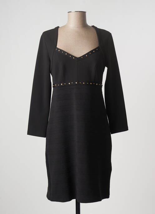 Robe mi-longue manches longues manches longues noir JUS D'ORANGE femme