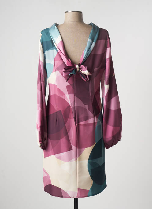Robe mi-longue coupe fluide manches longues violet EDAS femme