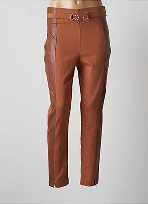 Pantalon slim taille haute taille haute marron RINASCIMENTO femme