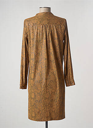 Robe mi-longue manches longues manches longues marron CIMINY femme