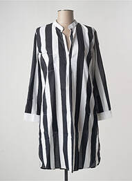 Robe mi-longue manches longues manches longues noir TERRE ROUGE femme