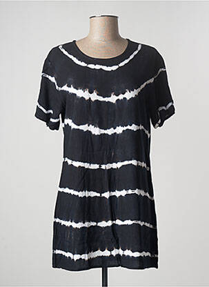 Tunique manches courtes coupe fluide noir TERRE ROUGE femme