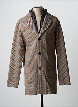 Manteau long coupe droite sans capuche beige JACK & JONES homme