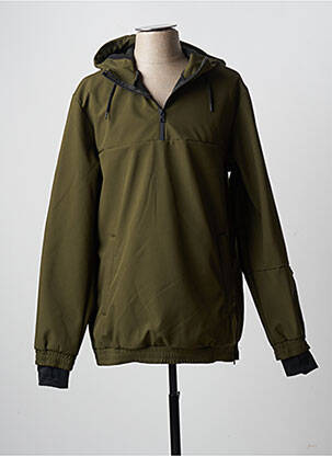 Coupe-vent poches a capuche vert JACK & JONES homme