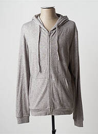 Gilet manches longues finition bords-côtes gris JACK & JONES homme