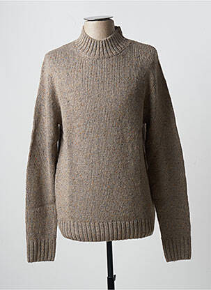 Pull stretch manches longues marron JACK & JONES homme