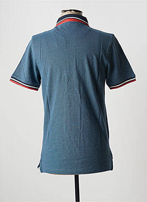 Polo broderie motifs brodés manches courtes bleu JACK & JONES homme