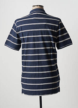 Polo imprimé rayures manches courtes bleu JACK & JONES homme