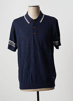 Pull stretch manches courtes bleu JACK & JONES homme