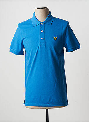 Polo broderie motifs brodés manches courtes bleu LYLE & SCOTT homme