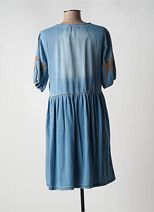 Robe mi-longue manches courtes manches courtes bleu CREAM femme