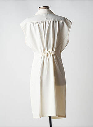 Robe mi-longue manches courtes manches courtes beige K-DESIGN femme