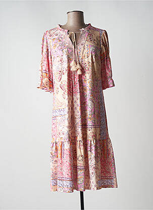 Robe mi-longue rose K-DESIGN pour femme
