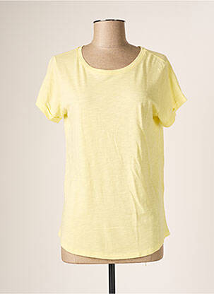 Top coupe fluide manches courtes jaune JUVIA femme