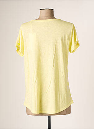 Top coupe fluide manches courtes jaune JUVIA femme