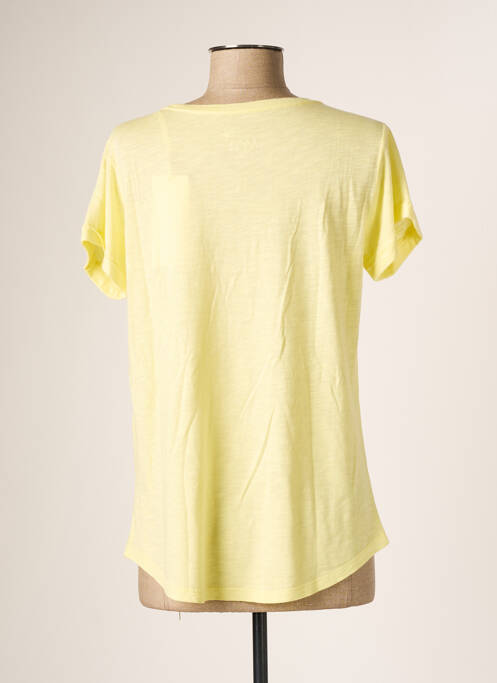 Top coupe fluide manches courtes jaune JUVIA femme