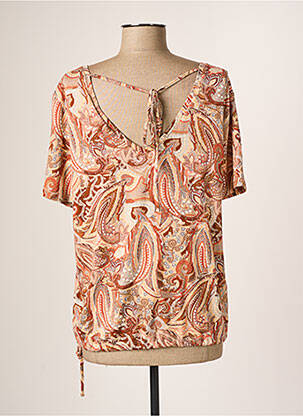 Top tissage jersey manches courtes marron CREAM femme