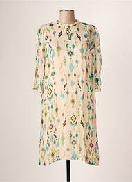 Robe mi-longue coupe fluide manches 3/4 beige CREAM femme