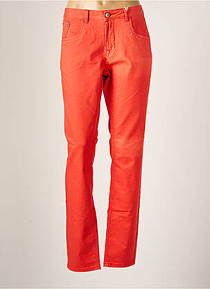 Pantalon slim tissage popeline taille normale rouge CREAM femme