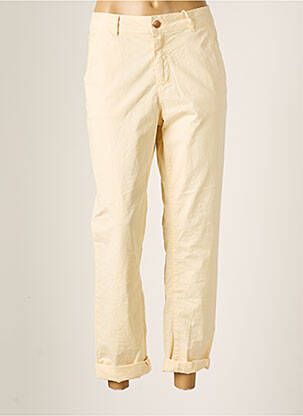 Pantalon droit tissage popeline taille normale beige BSB femme